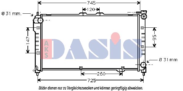 AKS DASIS Jäähdytin,moottorin jäähdytys 110220N